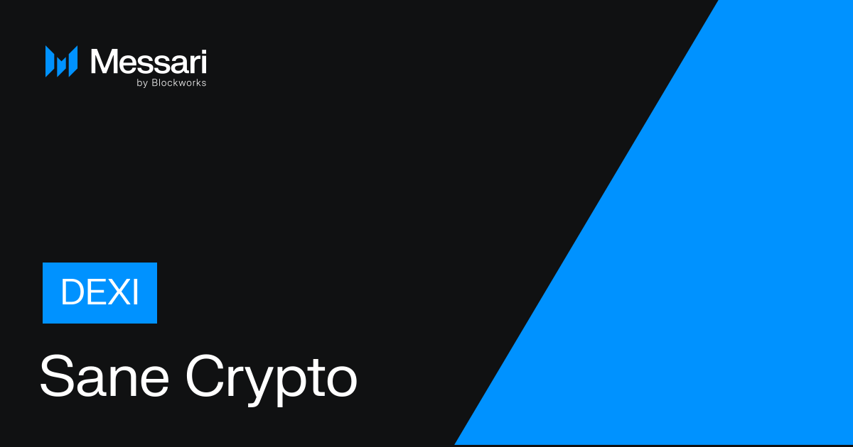 Sane Crypto | Market Data & Trends | Messari